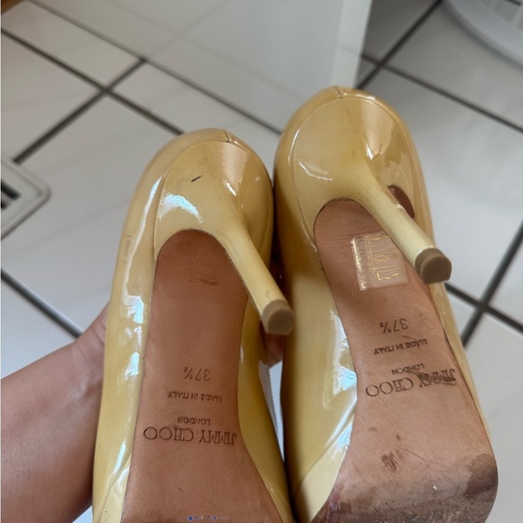 Jimmy Choo Peep Toe Tan leather heels - Picture 9 of 16